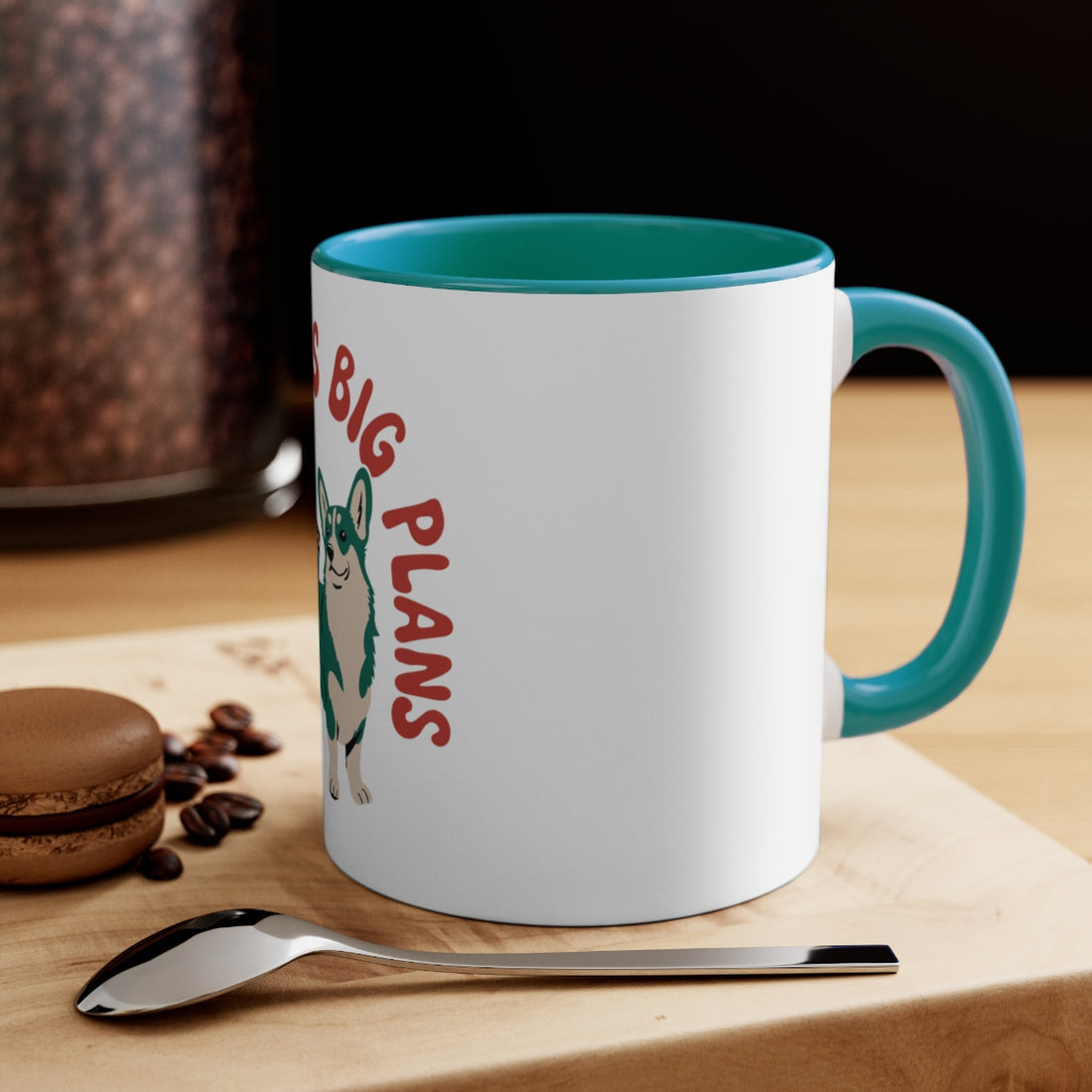 Green — Lifestyle | Corgi Short Legs Big Plans Accent Mug