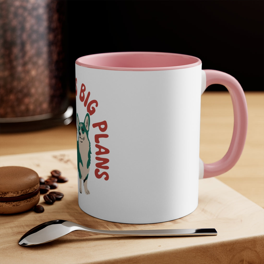 Pink — Lifestyle | Corgi Short Legs Big Plans Accent Mug