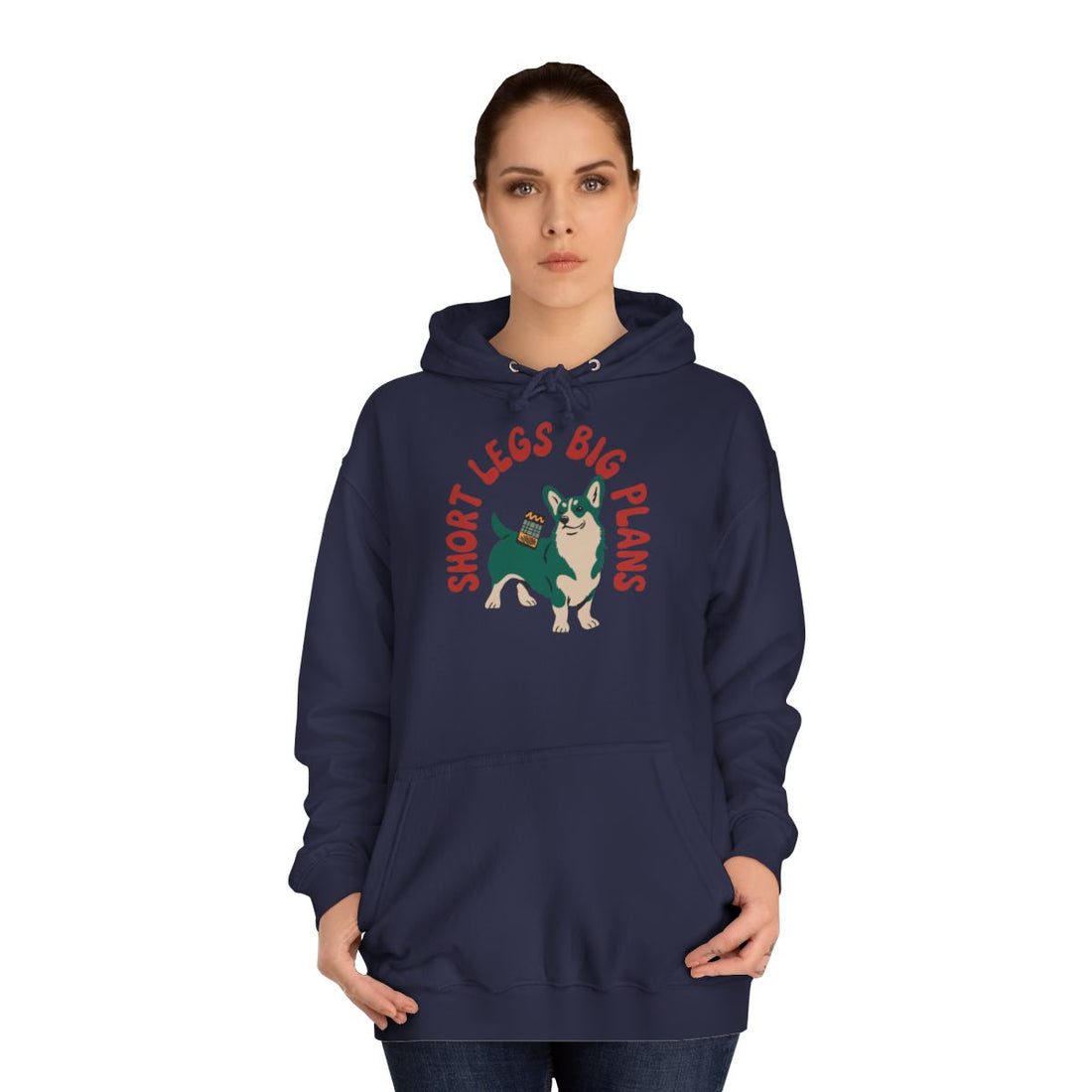 Oxford Navy — Lifestyle | Corgi "Short Legs, Big Plans" Pullover Hoodie