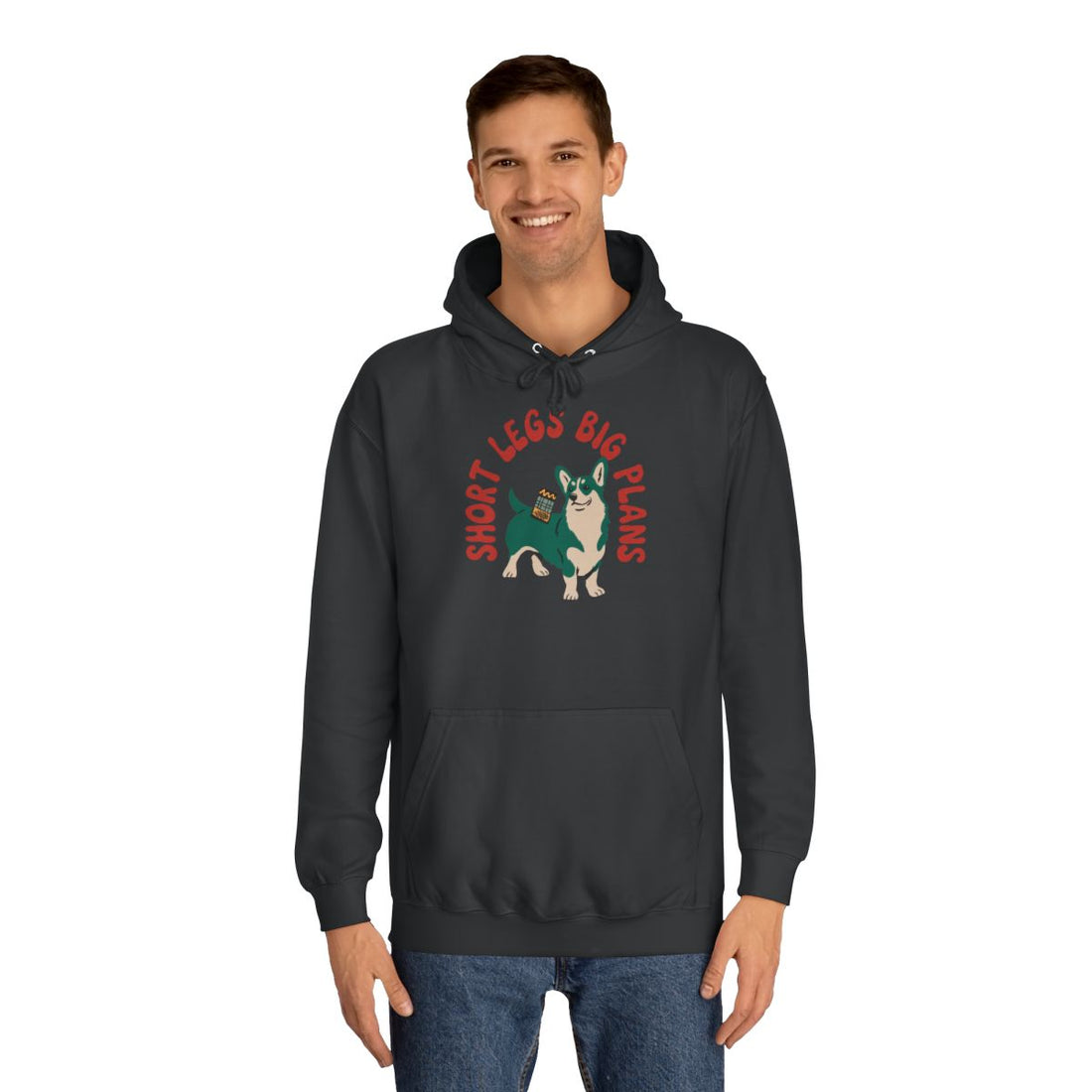 Jet Black — Lifestyle | Corgi "Short Legs, Big Plans" Pullover Hoodie