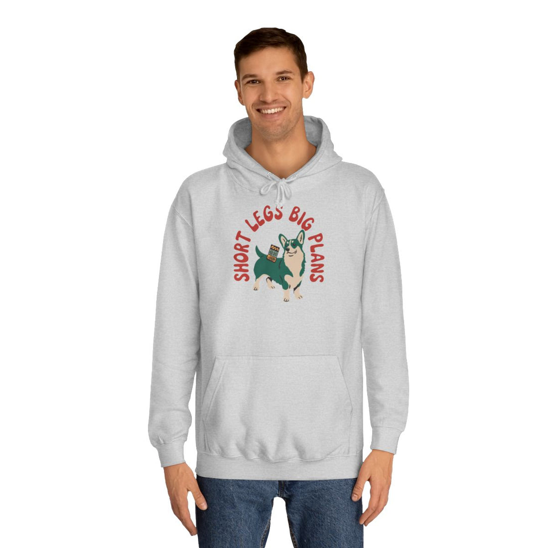 Heather Grey — Lifestyle | Corgi "Short Legs, Big Plans" Pullover Hoodie
