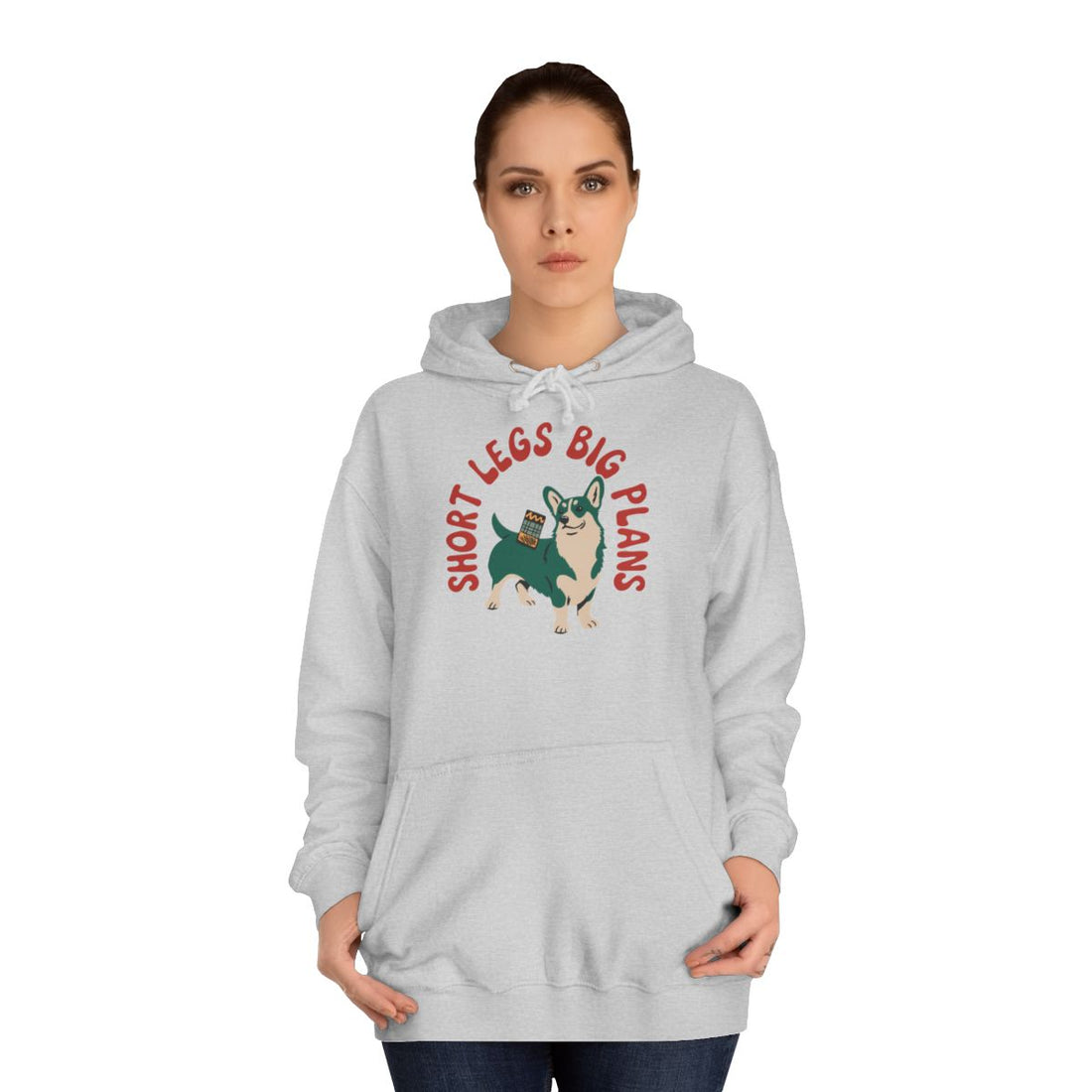 Heather Grey — Lifestyle | Corgi "Short Legs, Big Plans" Pullover Hoodie
