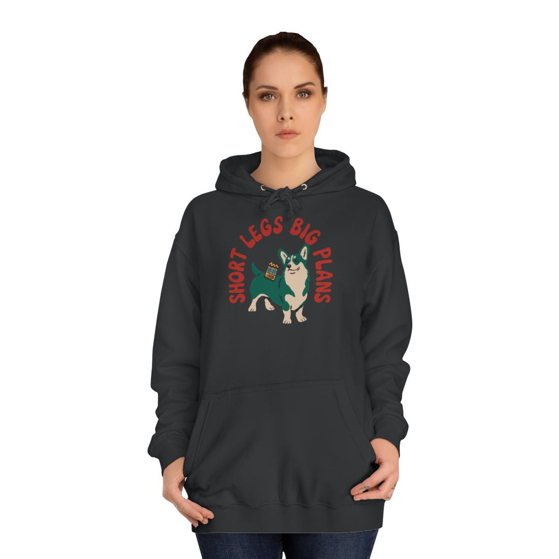 Jet Black — Lifestyle | Corgi "Short Legs, Big Plans" Pullover Hoodie