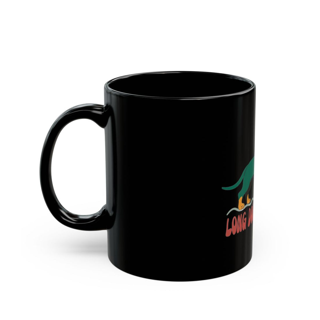 11oz — Left side | Dachshund Black Mug — Little Boss Energy, 11 & 15 oz