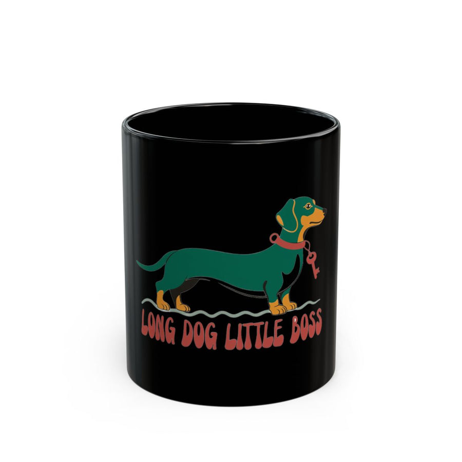 Dachshund Black Mug — Little Boss Energy, 11 & 15 oz