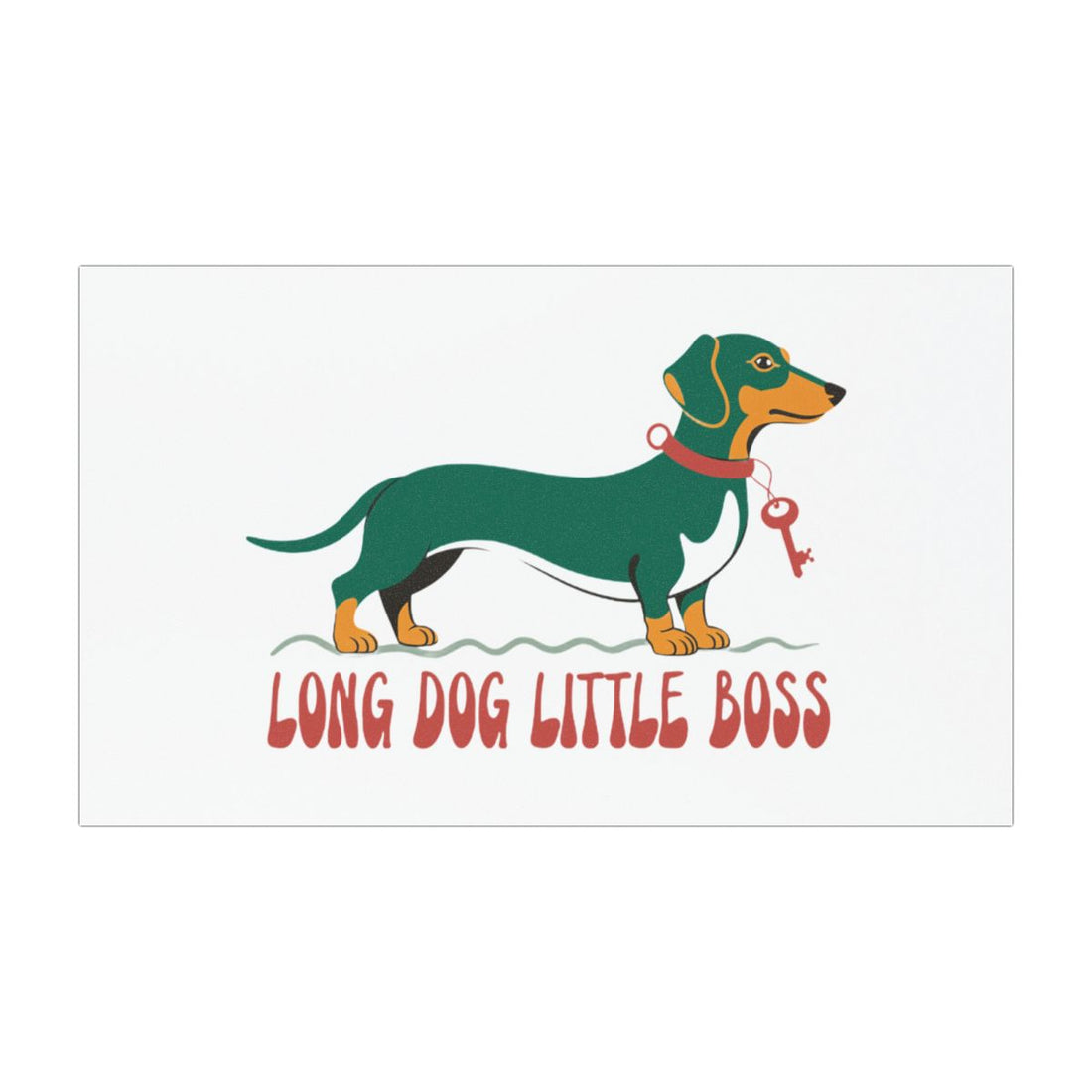 7.5'' × 4.5'' — Front | Dachshund Long Dog Little Boss Car Magnet
