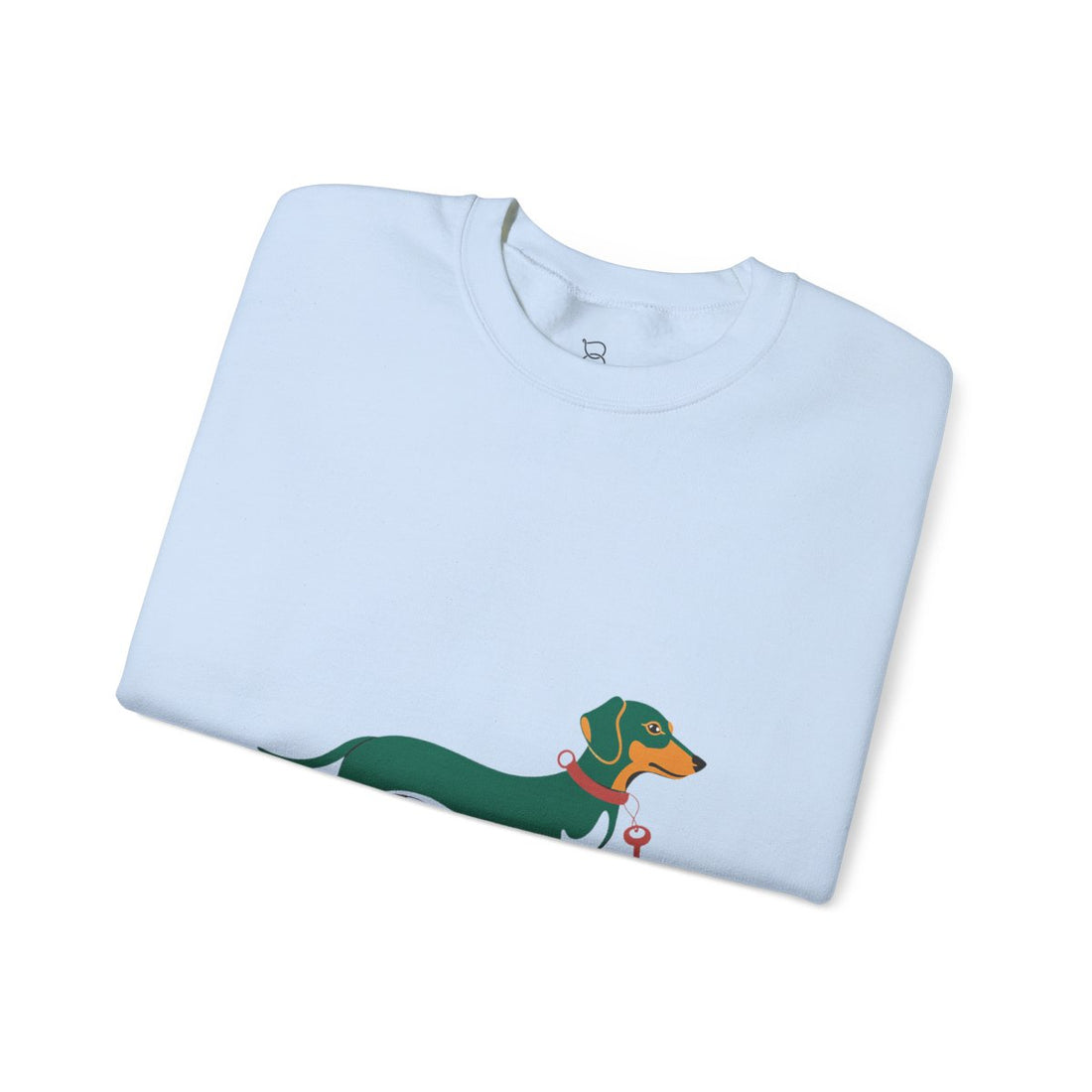 Light Blue — Folded | Dachshund "Long Dog Little Boss" Crewneck