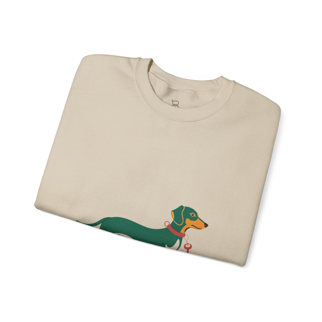 Sand — Folded | Dachshund "Long Dog Little Boss" Crewneck