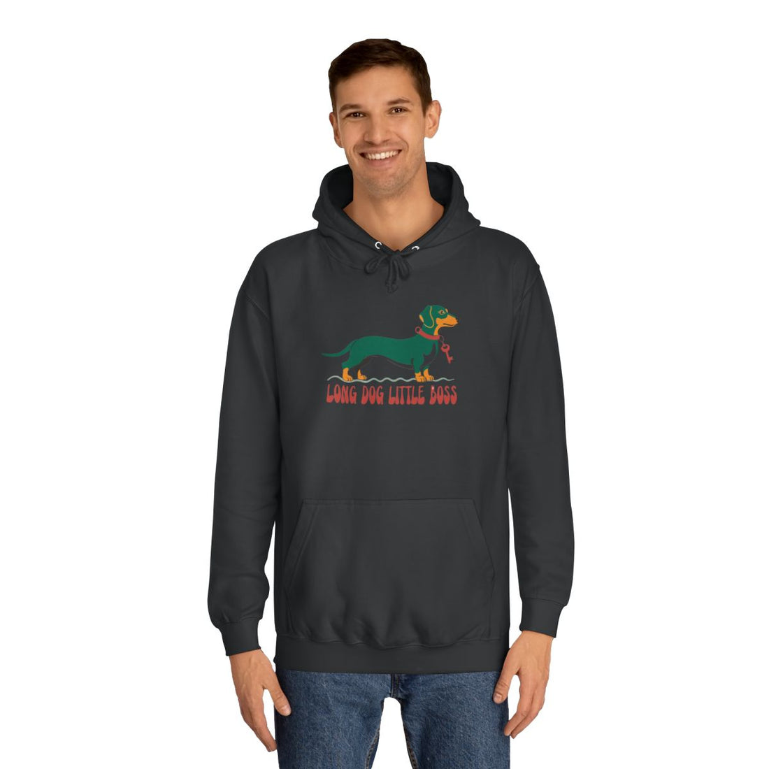 Jet Black — Lifestyle | Dachshund "Long Dog, Little Boss" Hoodie