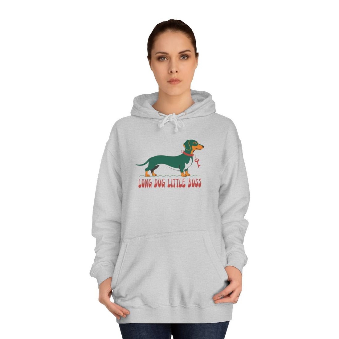 Heather Grey — Lifestyle | Dachshund "Long Dog, Little Boss" Hoodie