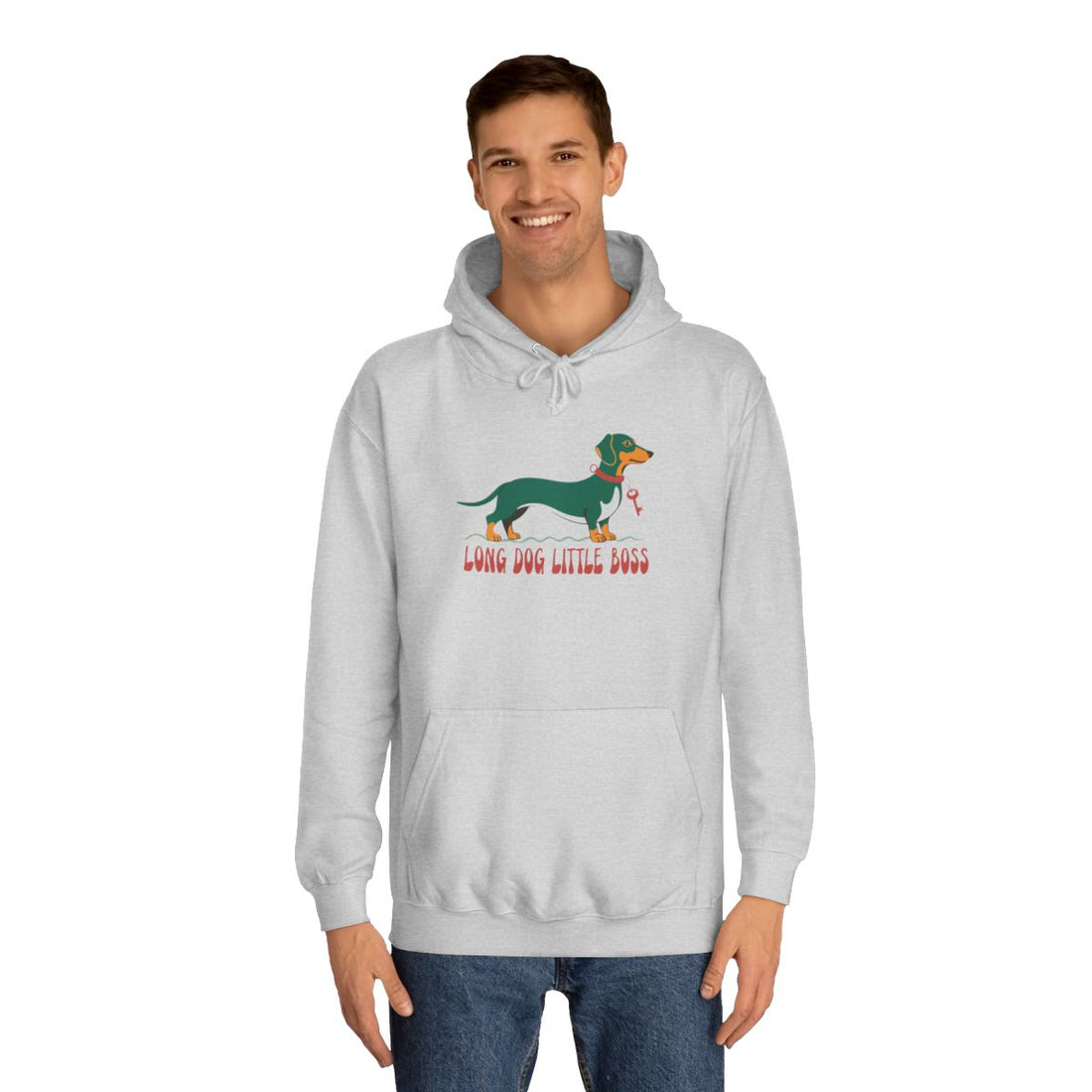 Heather Grey — Lifestyle | Dachshund "Long Dog, Little Boss" Hoodie