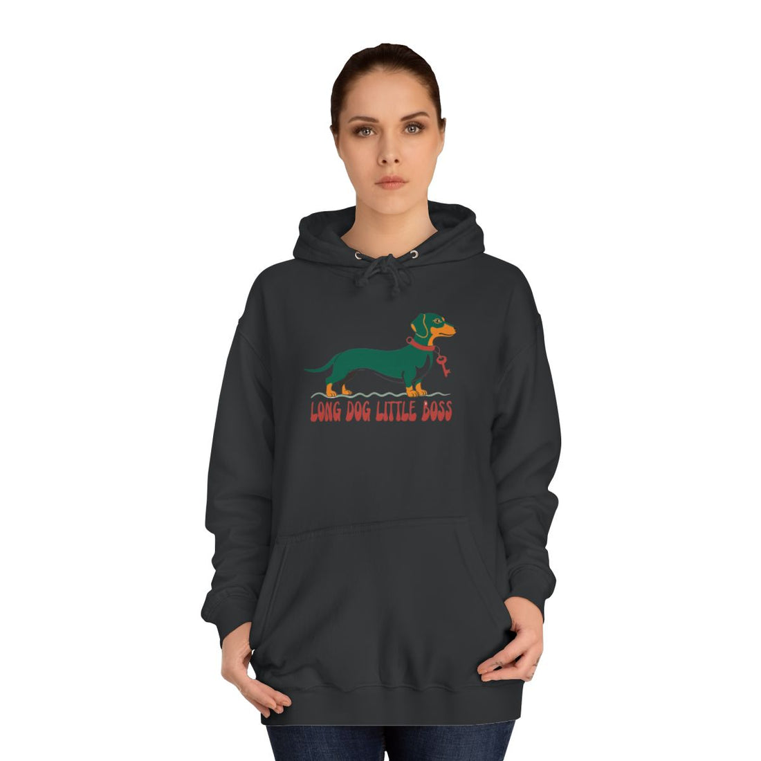 Jet Black — Lifestyle | Dachshund "Long Dog, Little Boss" Hoodie