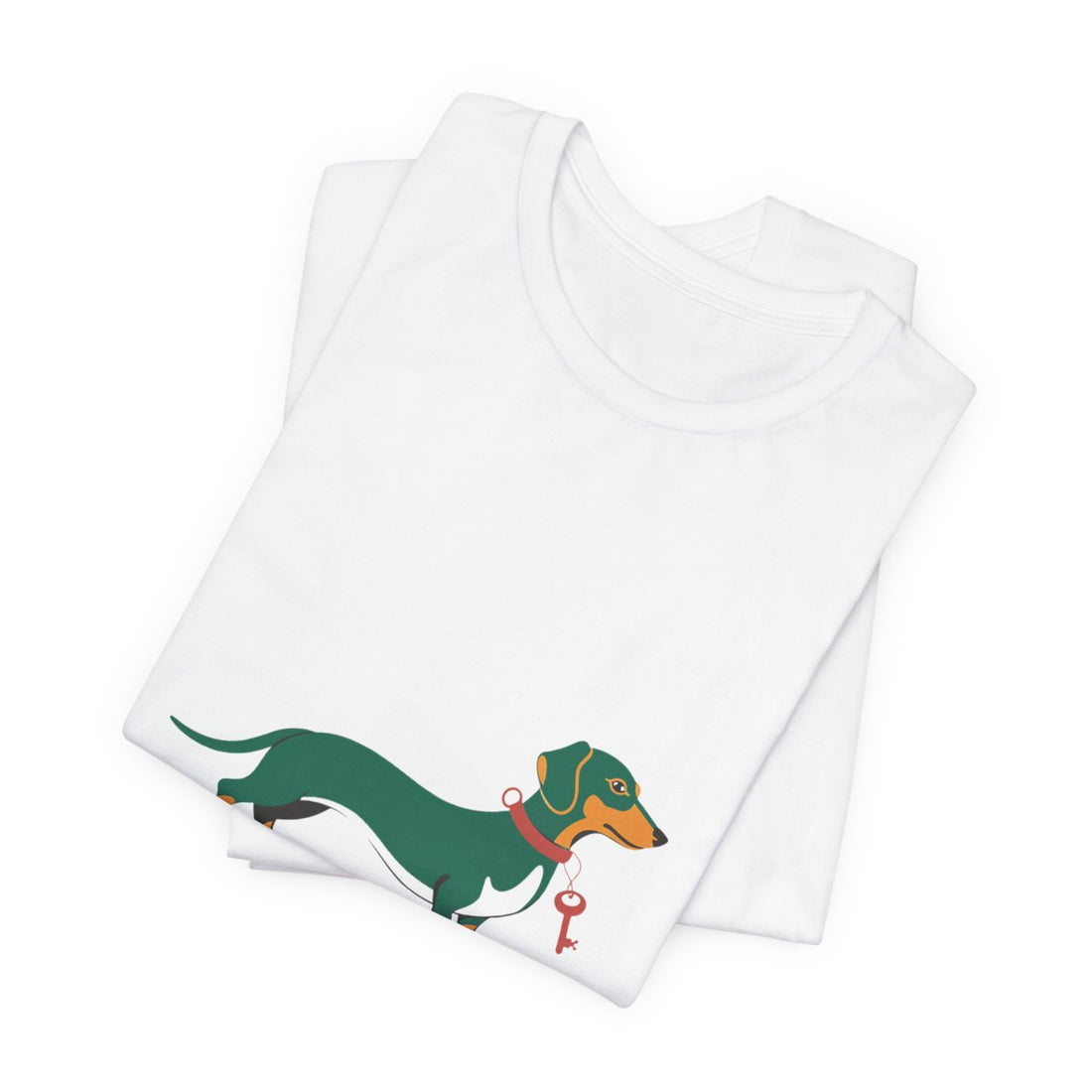 White — Folded | Dachshund "Long Dog, Little Boss" Men's Tee