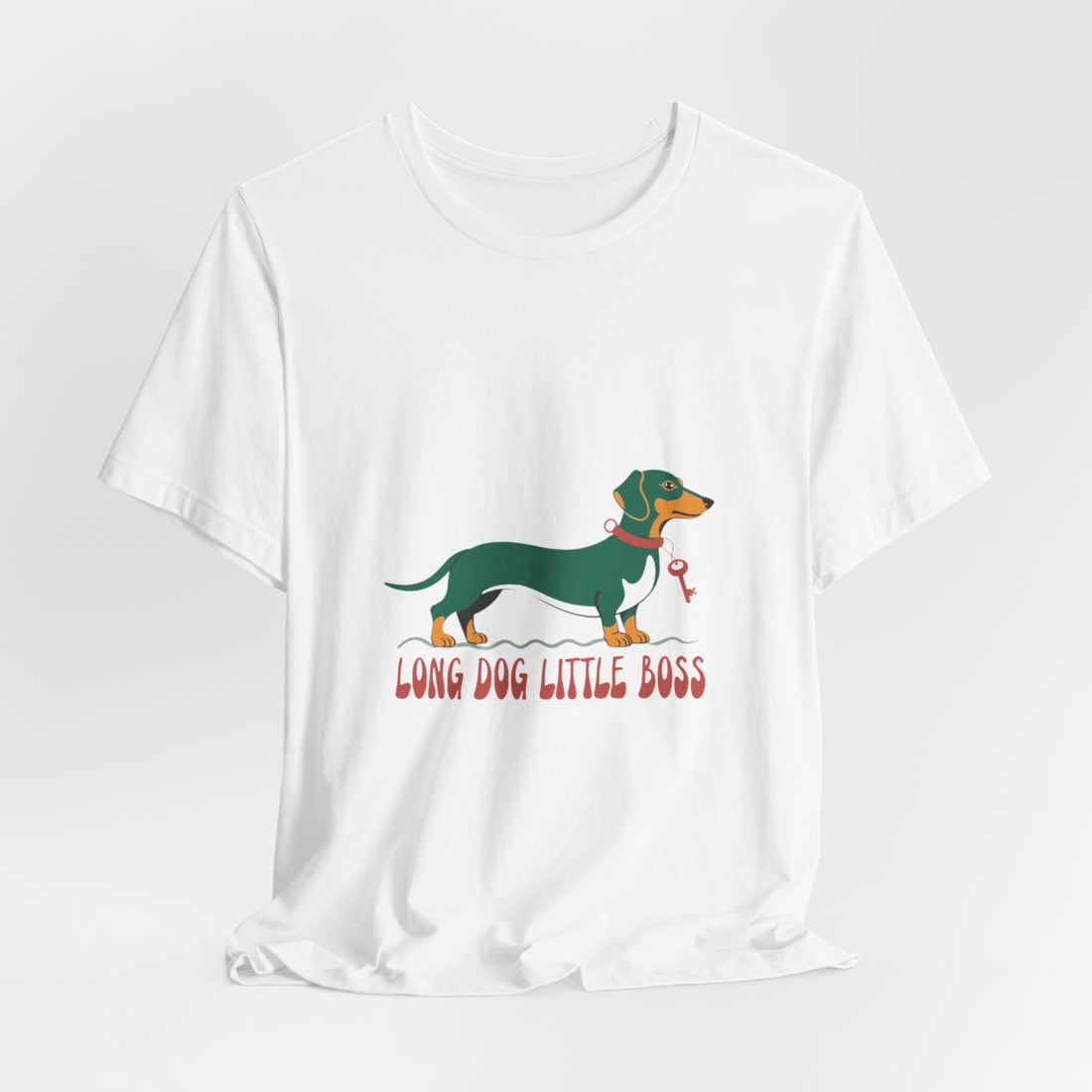 White — Hanging | Dachshund "Long Dog, Little Boss" Men's Tee