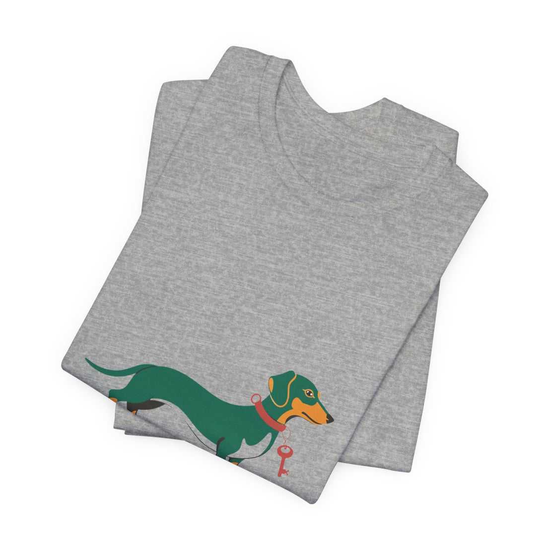Athletic Heather — Folded | Dachshund "Long Dog, Little Boss" Men's Tee
