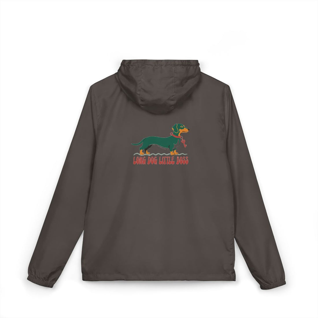Graphite — Back | Dachshund Long Dog, Little Boss Windbreaker