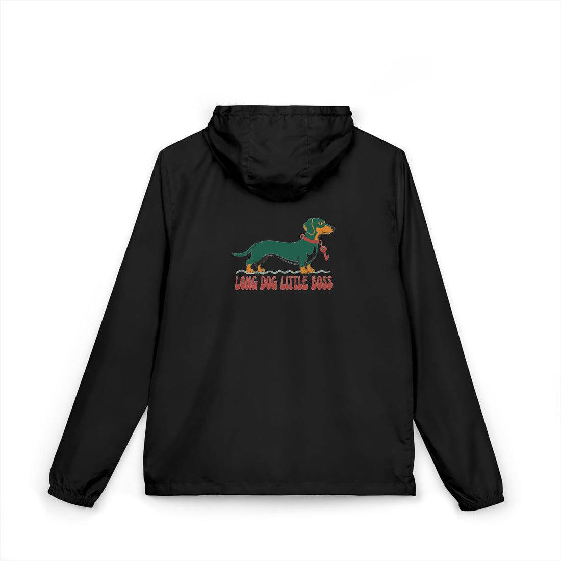 Black — Back | Dachshund Long Dog, Little Boss Windbreaker
