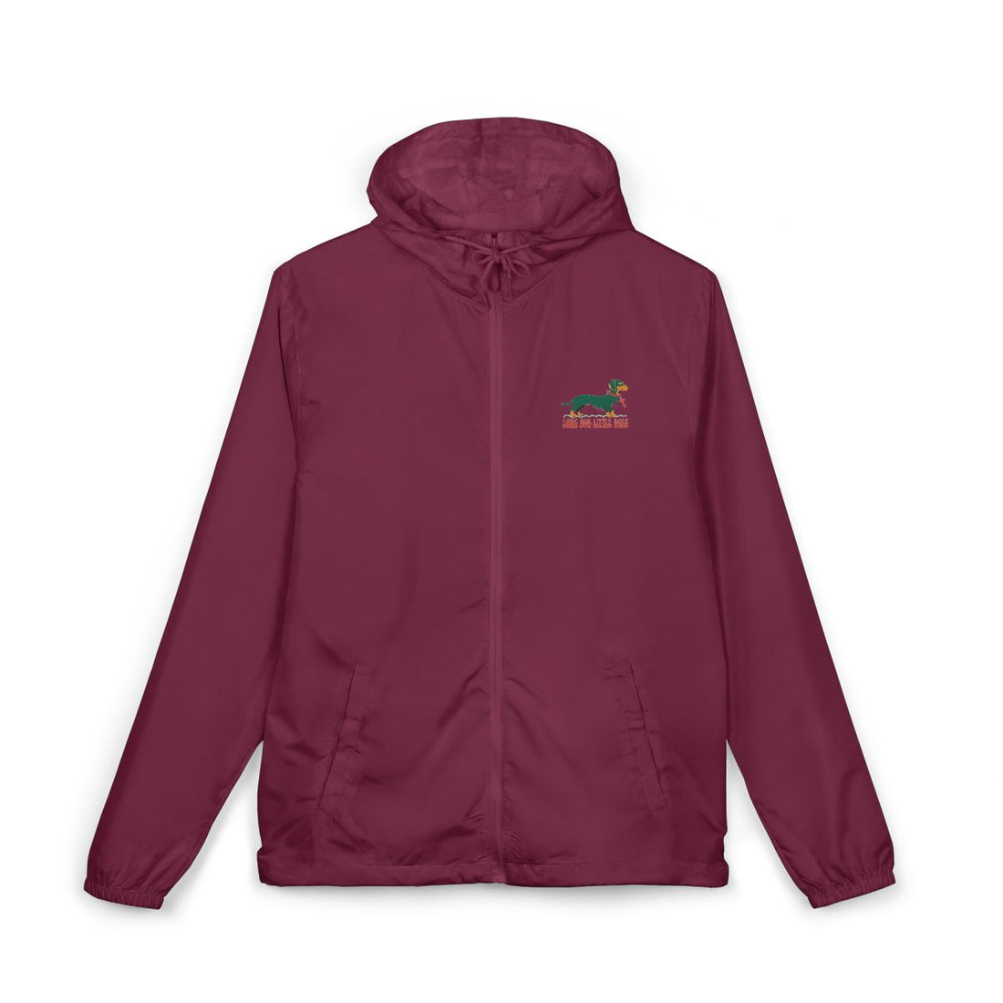 Maroon — Front | Dachshund Long Dog, Little Boss Windbreaker