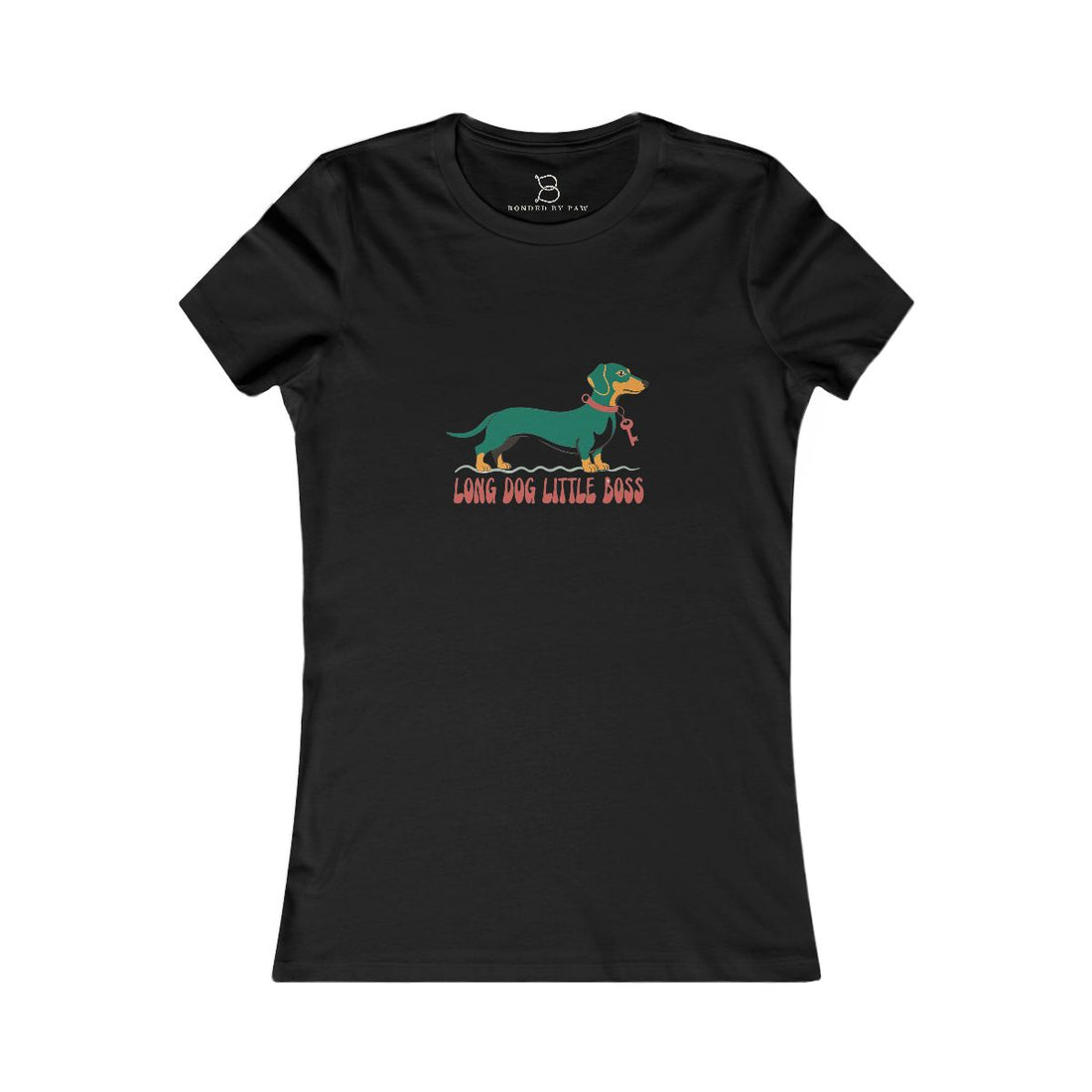 Black — Front | Dachshund "Long Dog, Little Boss" Women's Tee