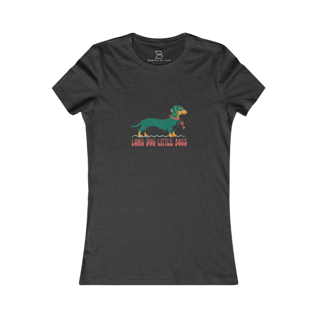 Dark Grey Heather — Front | Dachshund "Long Dog, Little Boss" Women's Tee