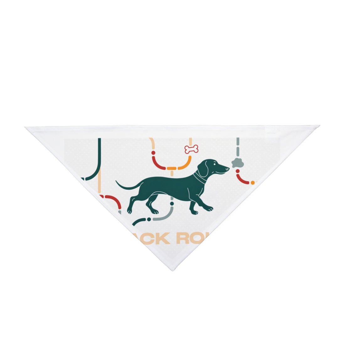 27" × 13" — Front | Dachshund Snack Route Bandana
