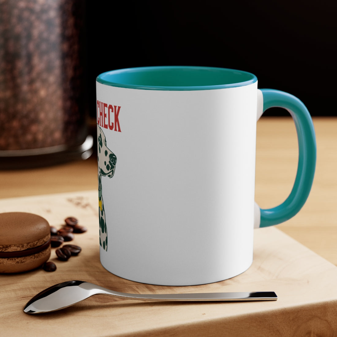 Green — Lifestyle | Dalmatian Spot Check Accent Mug