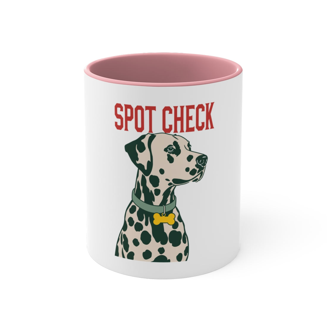Pink — Front | Dalmatian Spot Check Accent Mug