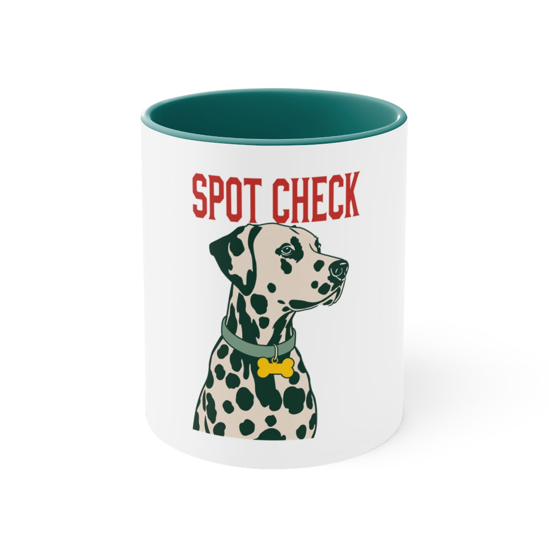 Green — Front | Dalmatian Spot Check Accent Mug