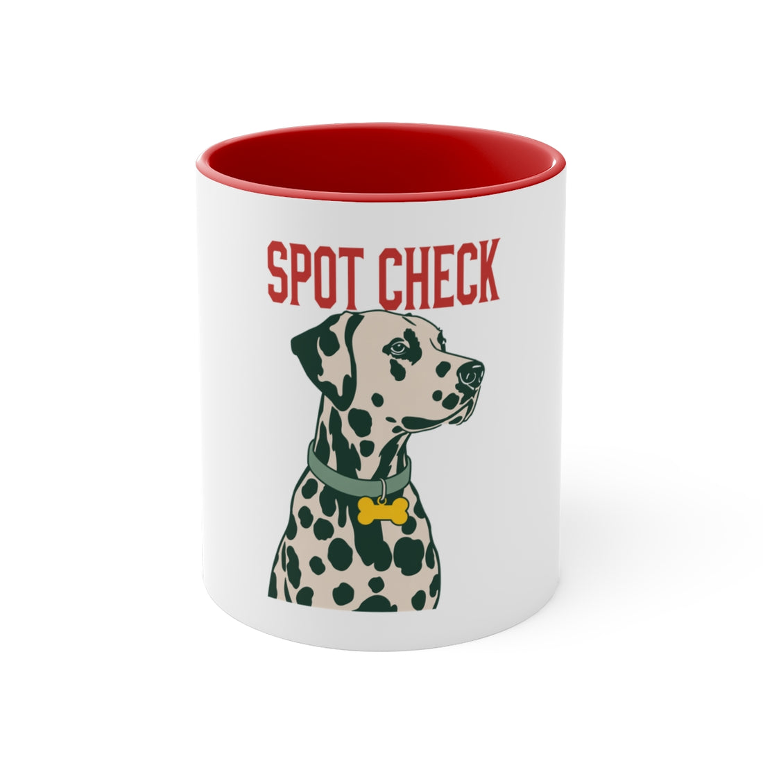 Red — Front | Dalmatian Spot Check Accent Mug