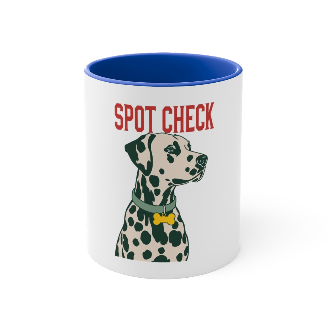 Blue — Front | Dalmatian Spot Check Accent Mug