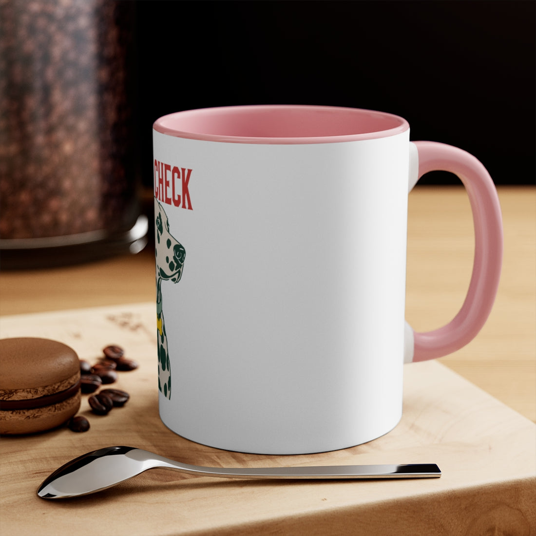 Pink — Lifestyle | Dalmatian Spot Check Accent Mug
