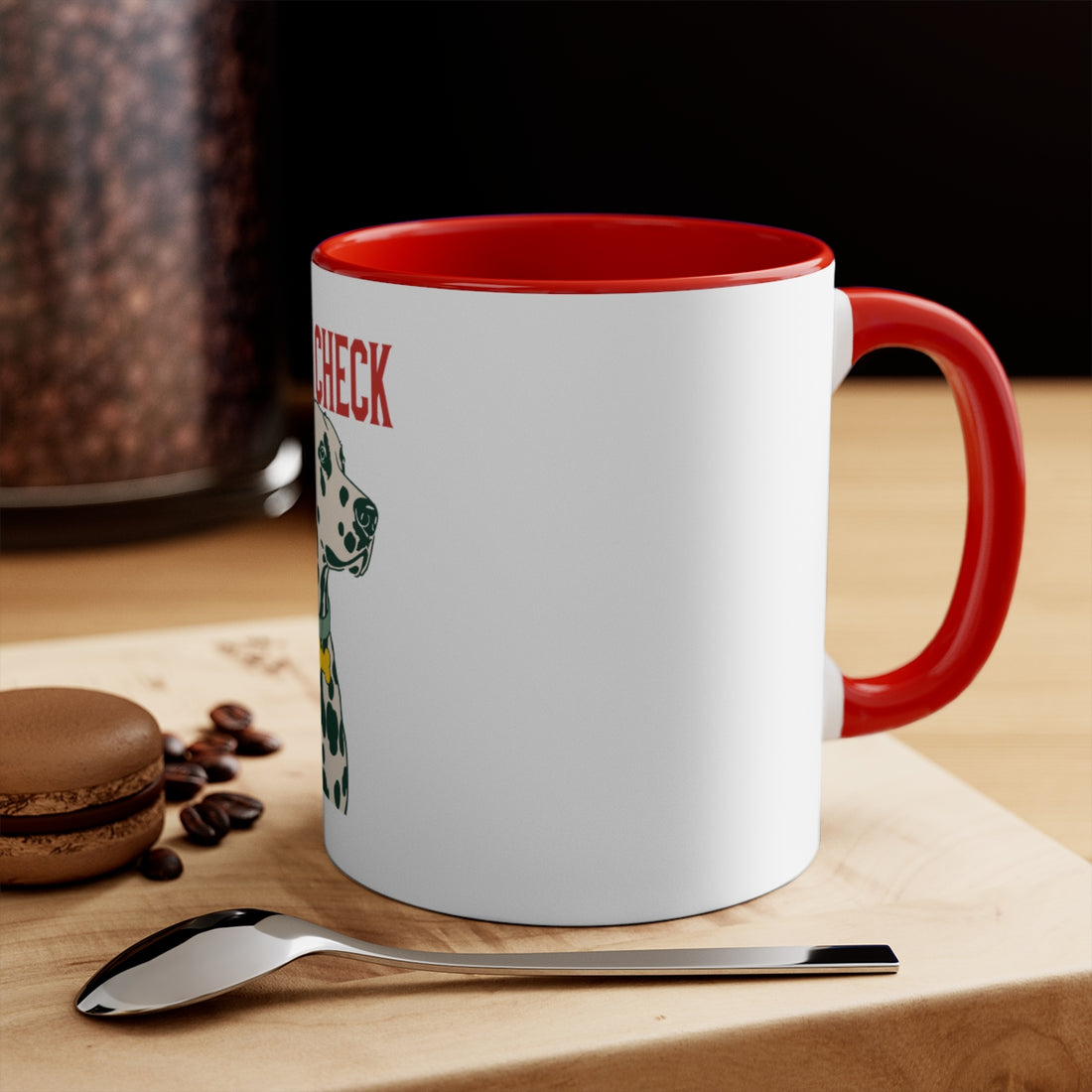 Red — Lifestyle | Dalmatian Spot Check Accent Mug
