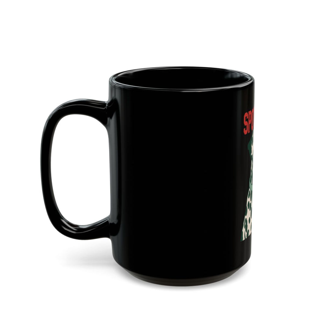 15oz — Left side | Dalmatian Spot Check Black Mug