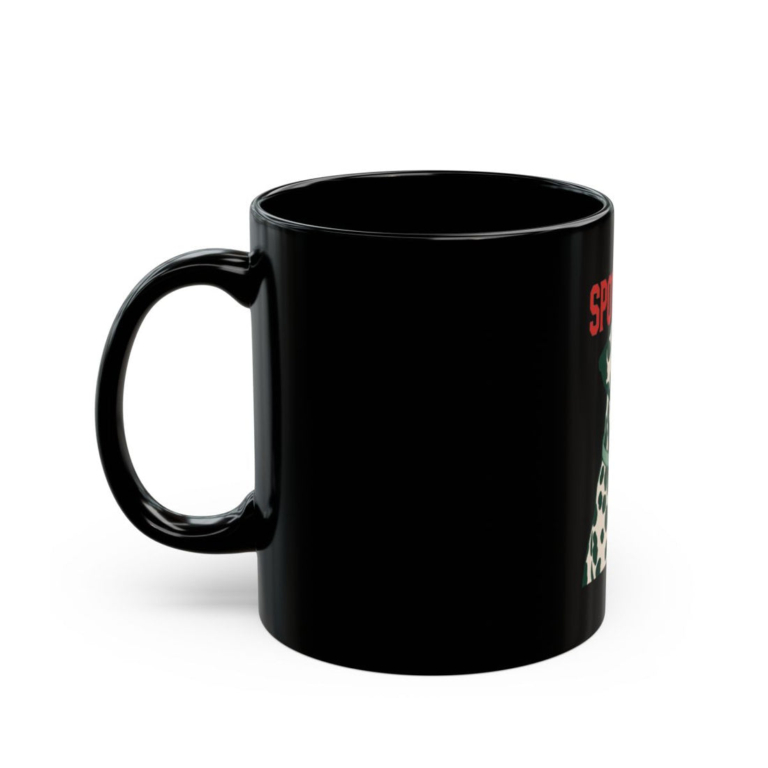 11oz — Left side | Dalmatian Spot Check Black Mug