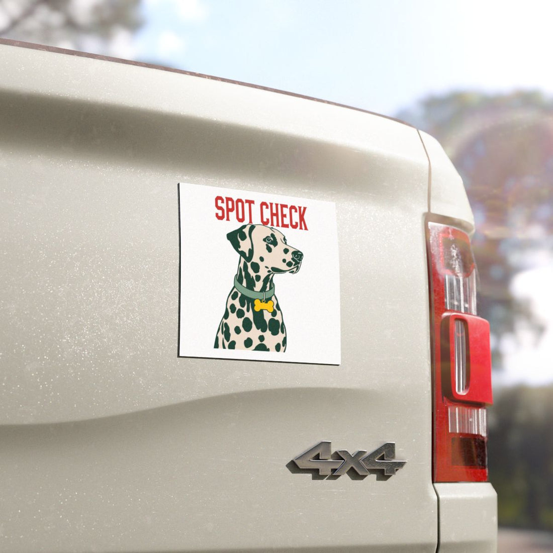 5'' × 5'' — Detail | Dalmatian Spot Check Car Magnet