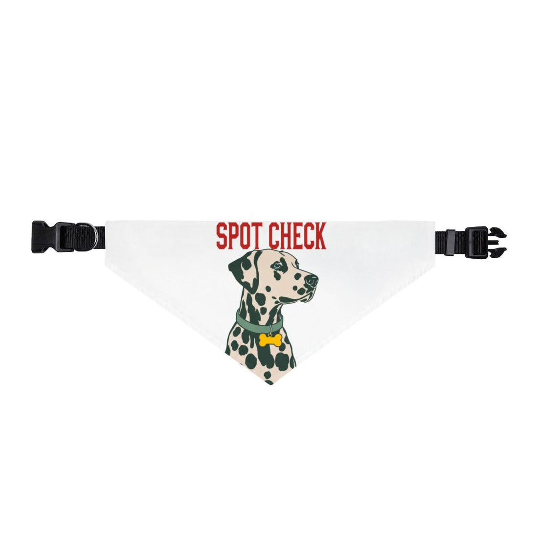 XL — Front | Dalmatian Spot Check Clip-On Bandana