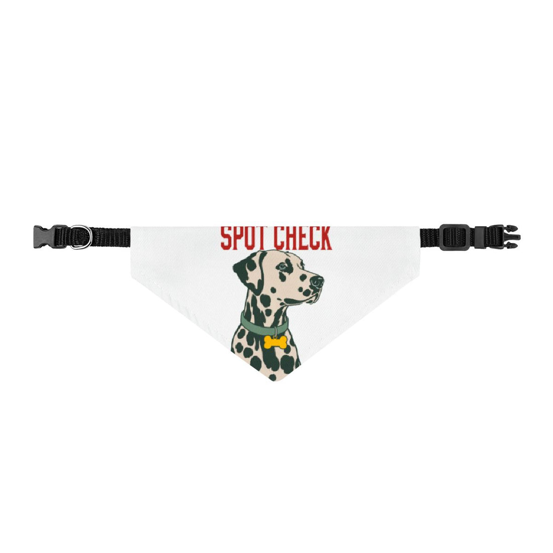 S — Front | Dalmatian Spot Check Clip-On Bandana
