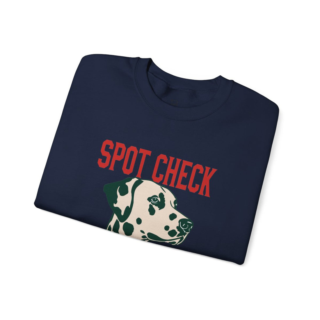 Navy — Folded | Dalmatian Spot Check Crewneck