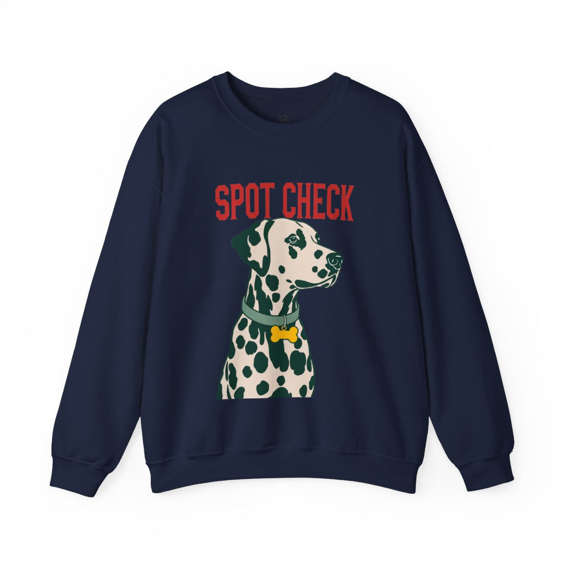 Navy — Front | Dalmatian Spot Check Crewneck