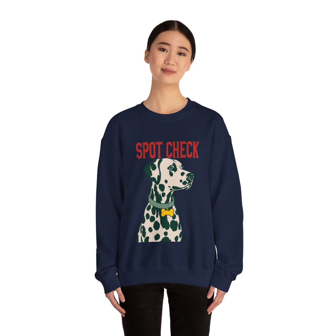 Navy — Lifestyle | Dalmatian Spot Check Crewneck