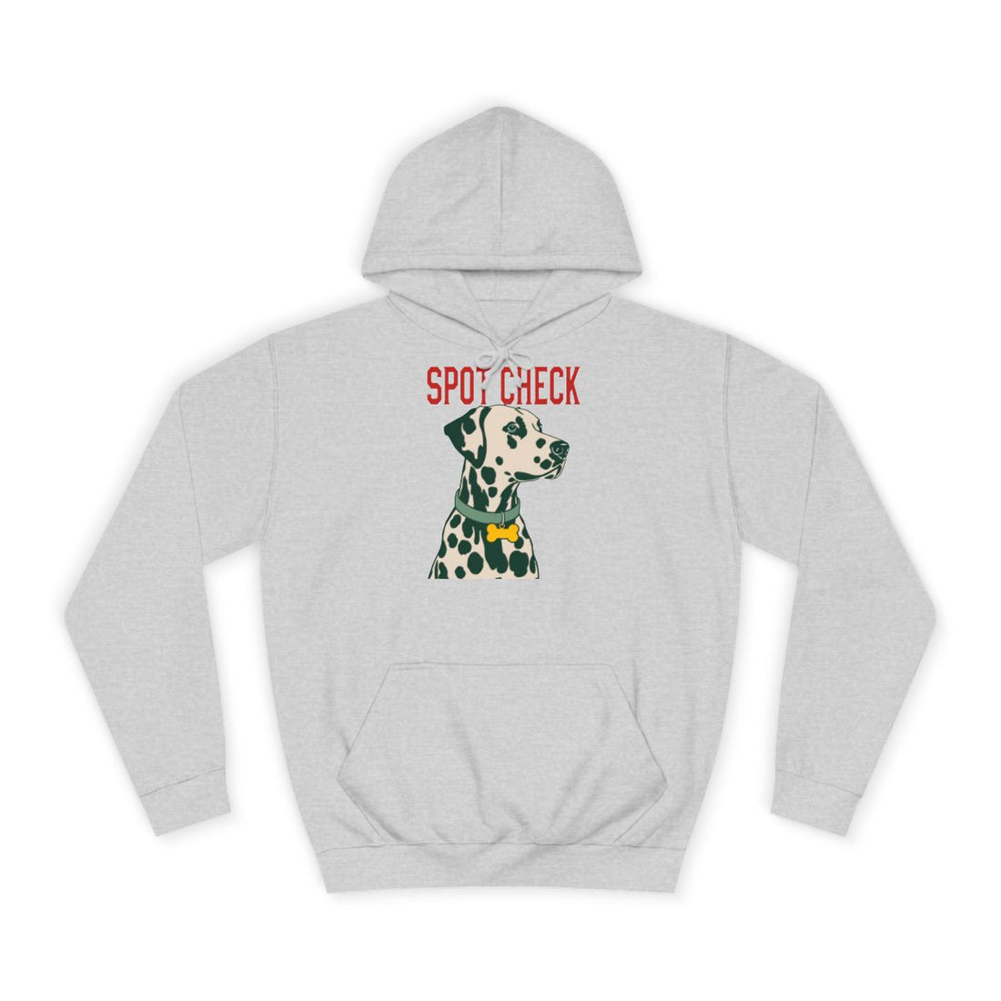 Heather Grey — Front | Dalmatian Spot Check Hoodie