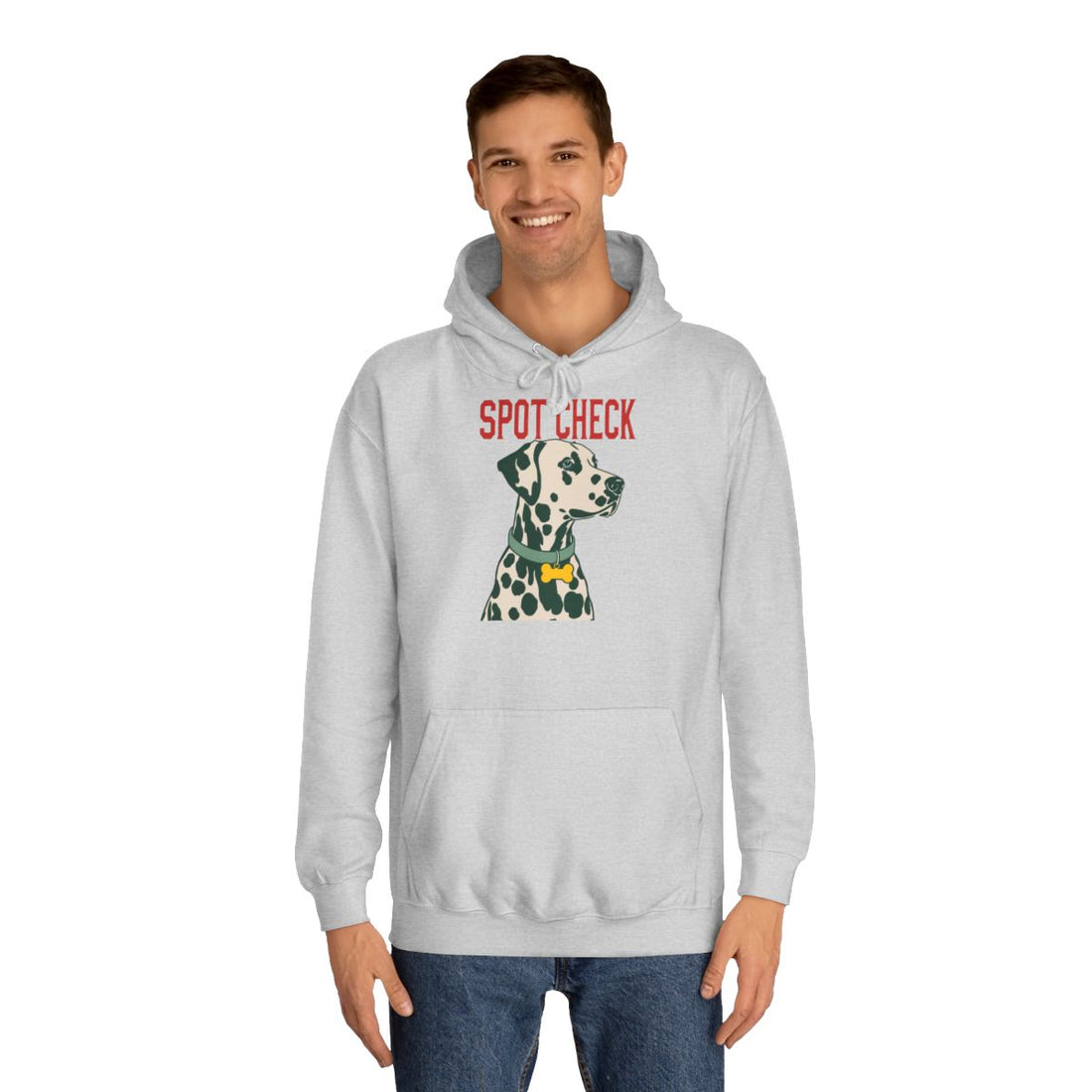 Heather Grey — Lifestyle | Dalmatian Spot Check Hoodie