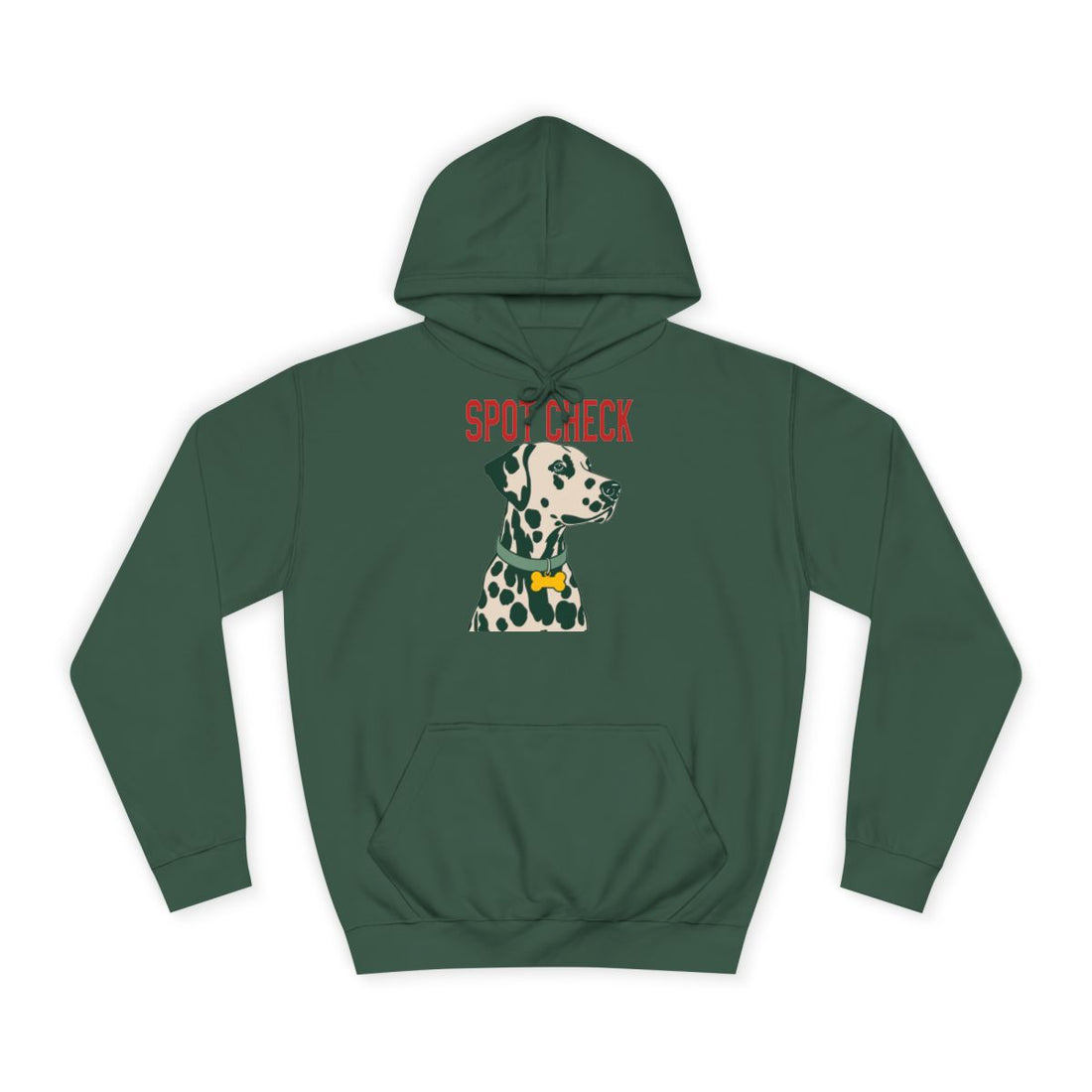 Bottle Green — Front | Dalmatian Spot Check Hoodie