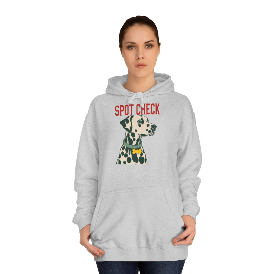 Heather Grey — Lifestyle | Dalmatian Spot Check Hoodie