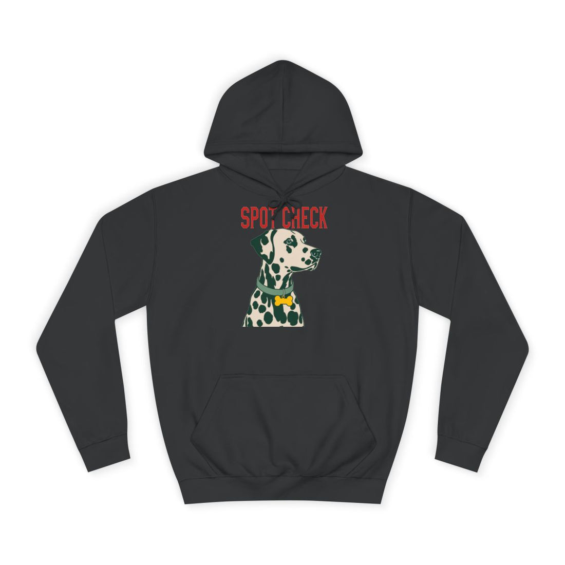 Jet Black — Front | Dalmatian Spot Check Hoodie
