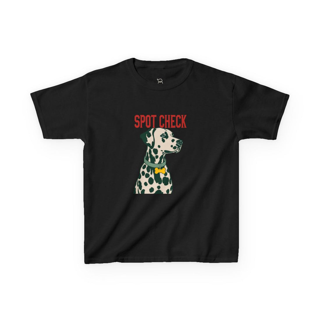 Black — Front | Dalmatian Spot Check Kids Tee