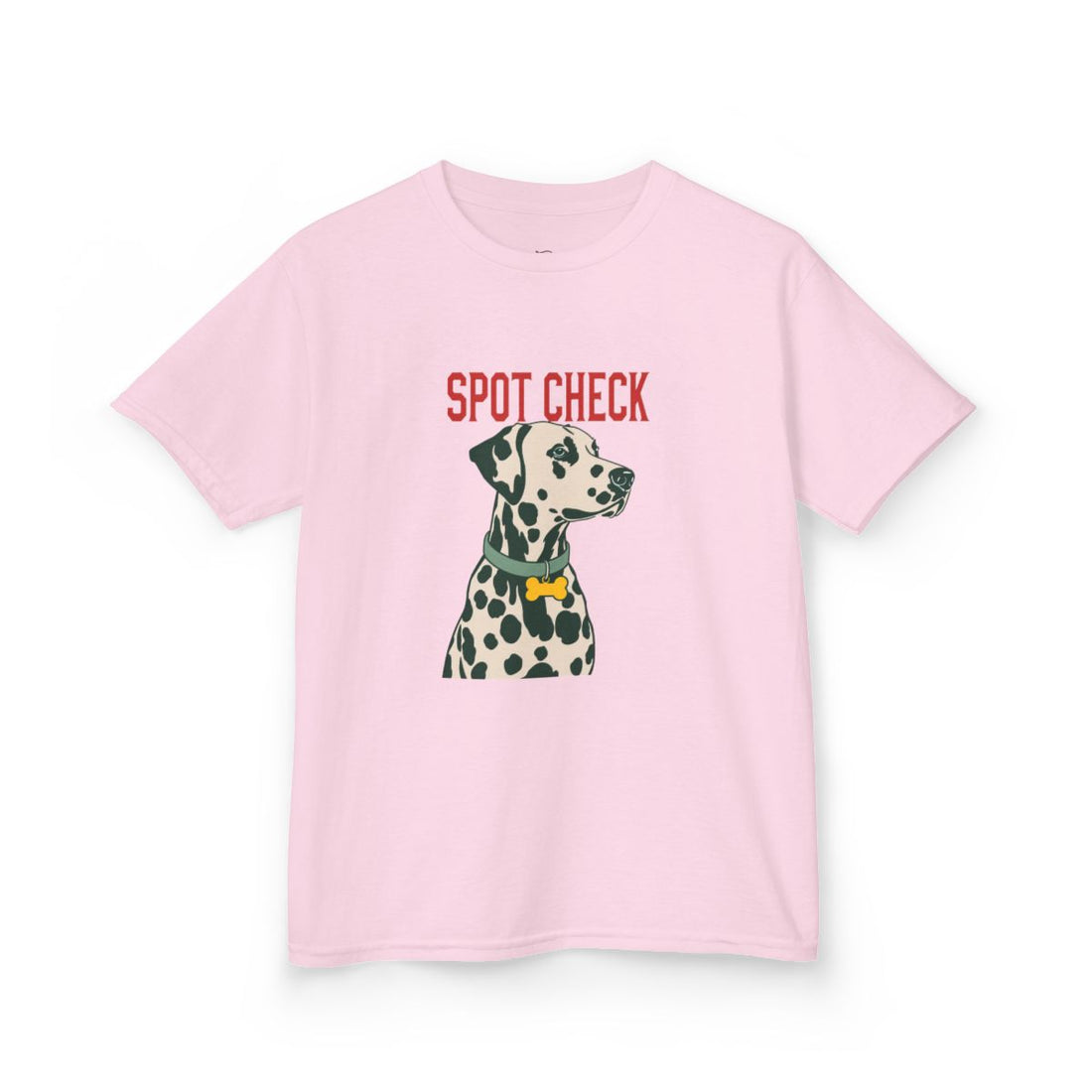Light Pink — Front | Dalmatian Spot Check Kids Tee