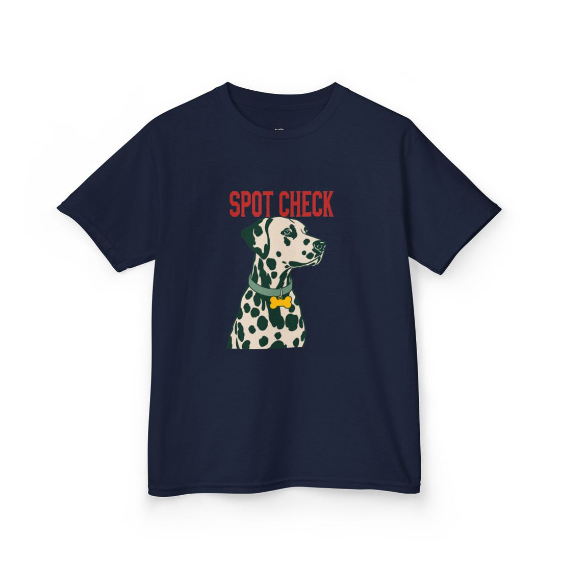 Navy — Front | Dalmatian Spot Check Kids Tee