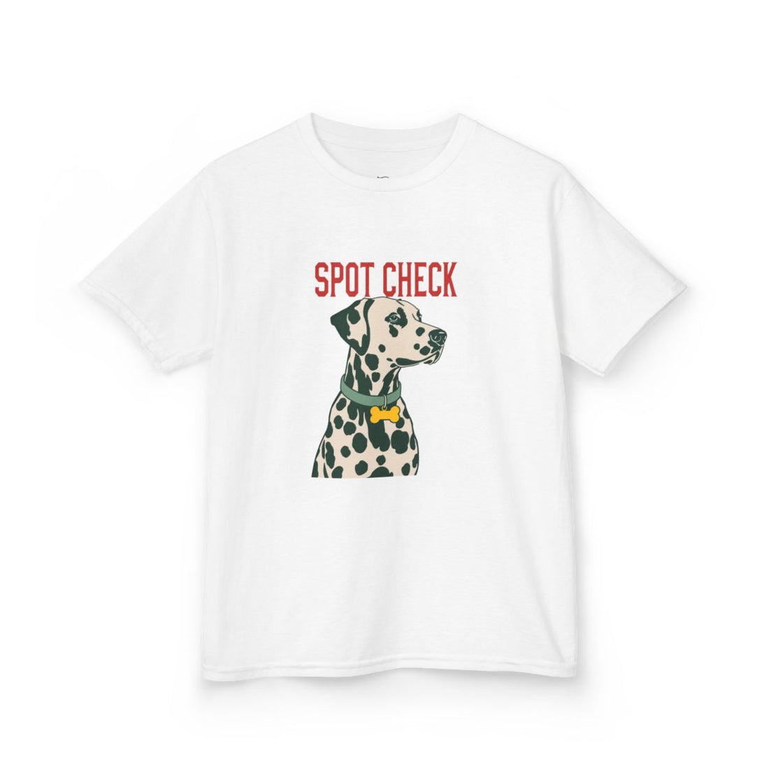 White — Front | Dalmatian Spot Check Kids Tee