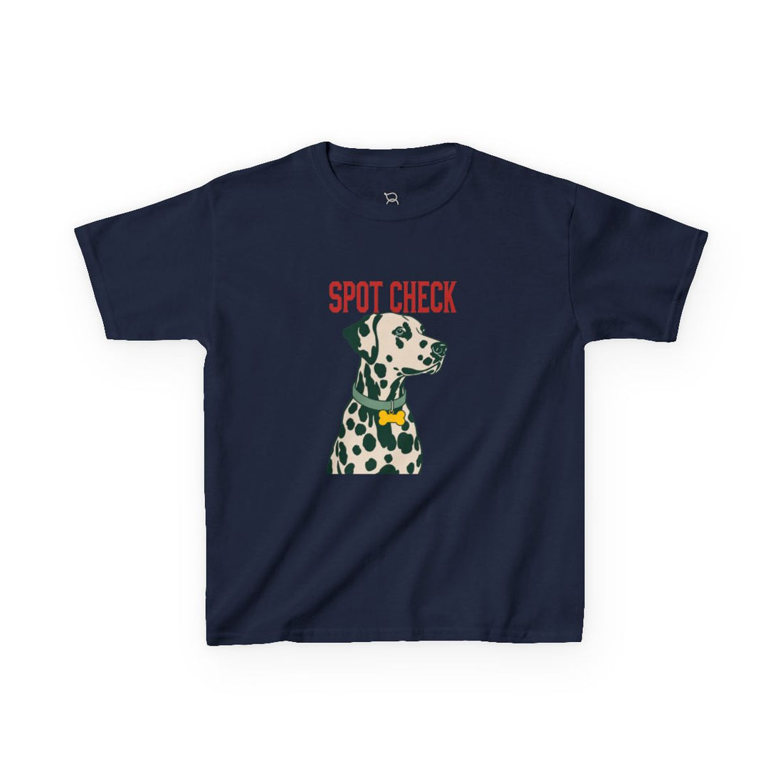 Navy — Front | Dalmatian Spot Check Kids Tee